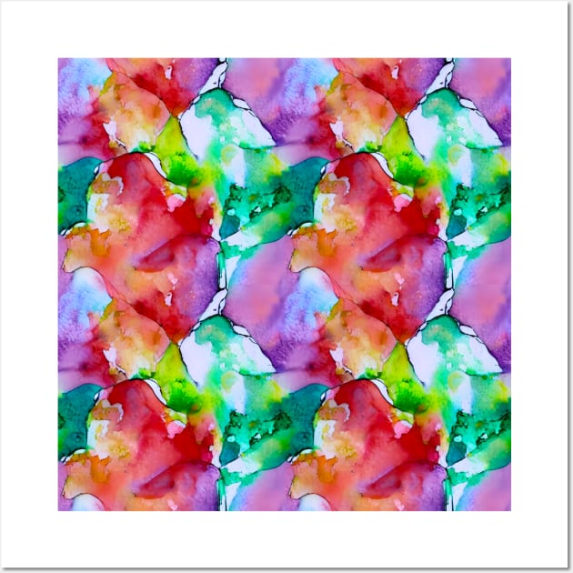 Beautiful Alcohol Ink Style Pattern in Spring Colours Wall Art by Artist Rob Fuller